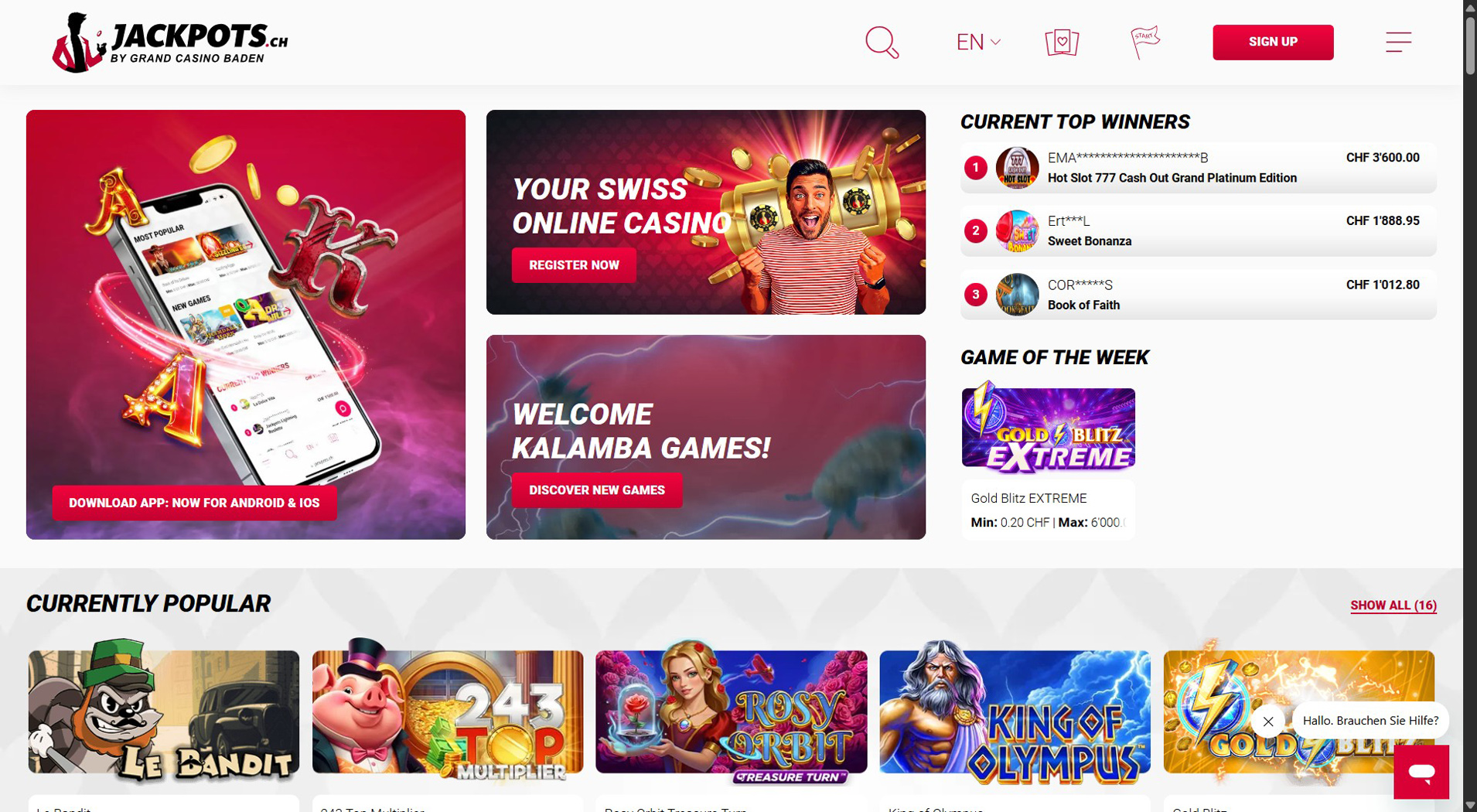 1. Jackpots.ch – Beste Online-Casino-Auswahl