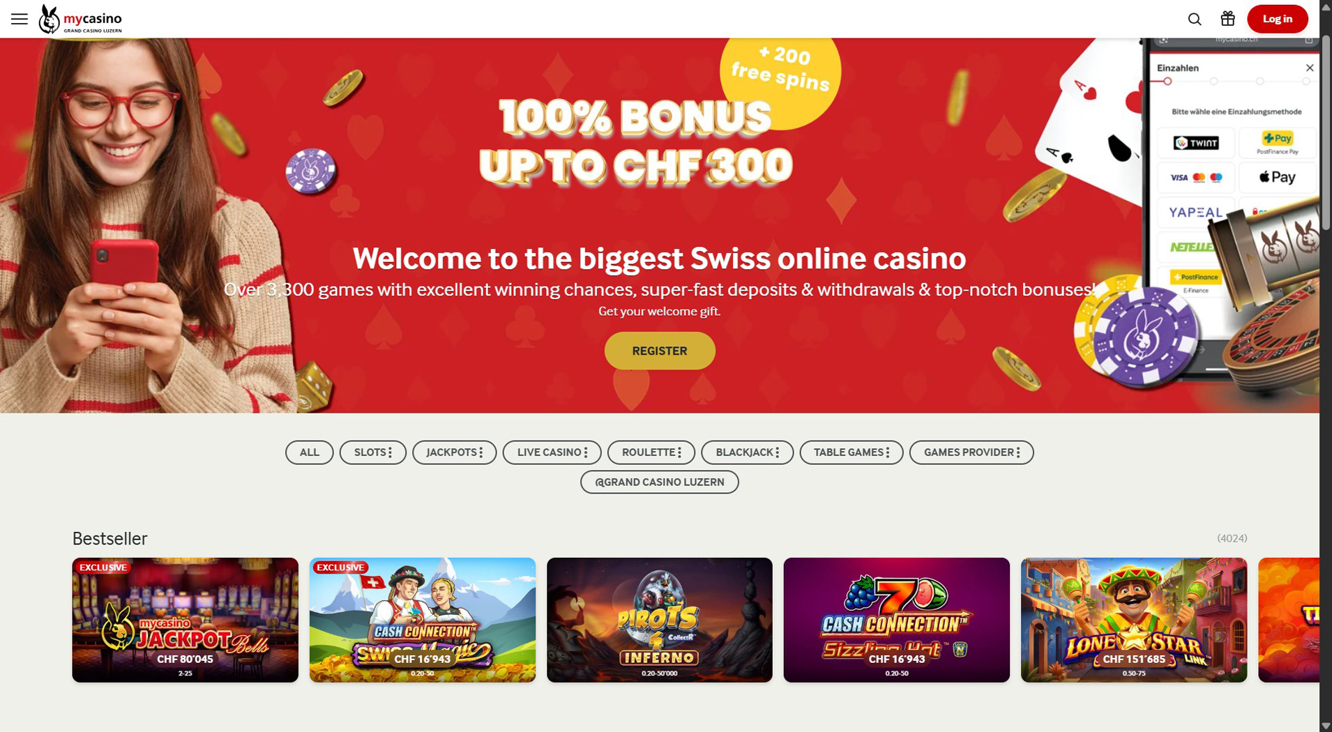 5. mycasino.ch- Mobile Online Casino Choice