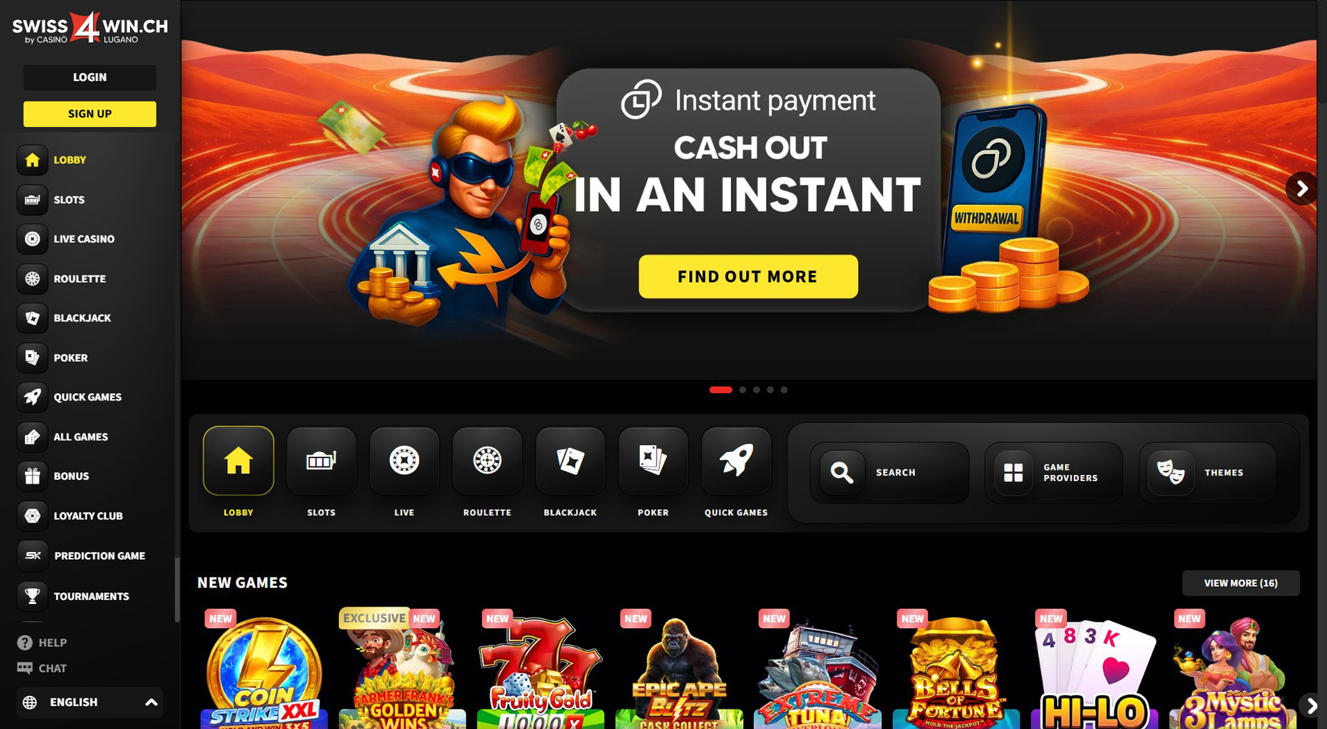3. Swiss4Win – Starker Online-Casino-Wert